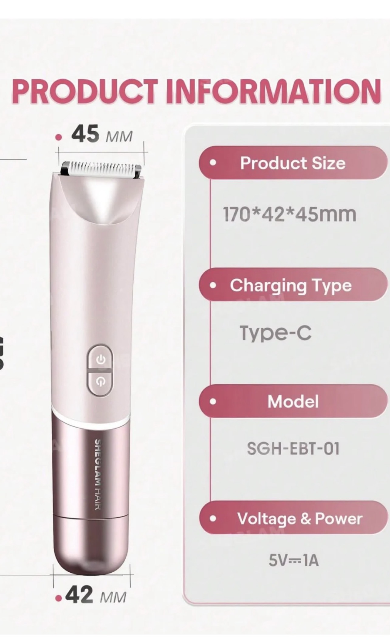 شیور شارژی صورت و بدن با موزن و اصلاح‌کننده مو شیگلم SHEGLAM Shaver اورجینال